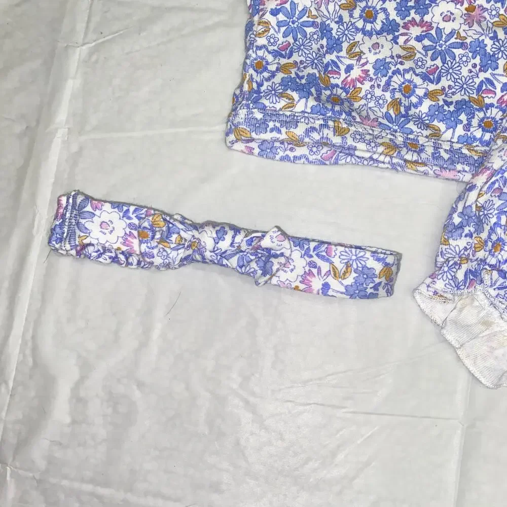 Carter's Just One You Floral 3-Piece Wrap Shirt Bloomers Headband Set 3 Months